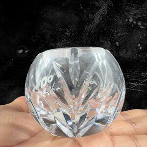 Vintage Miller‎ Rogaska Clear Round Votive Candle Holder Ashtray Bowl Signed